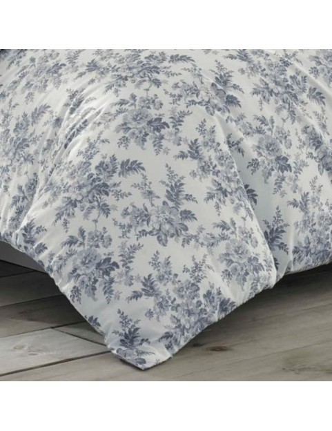 Home - King Comforter Set, Reversible Cotton Bedding, Includes Matching Shams with Bonus Euro Shams &amp; Throw Pillows (Annalise Grey, King)
