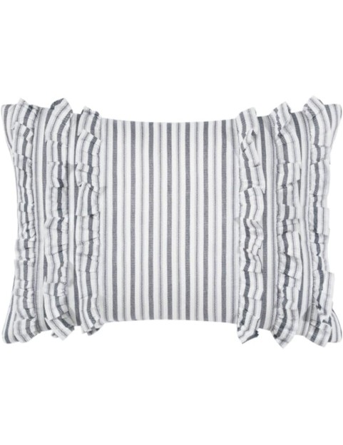 Home - King Comforter Set, Reversible Cotton Bedding, Includes Matching Shams with Bonus Euro Shams &amp; Throw Pillows (Annalise Grey, King)