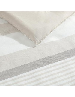 Queen Comforter Set, Cotton Reversible Bedding with Matching Shams, Ideal Home Decor for All Seasons (Saybrook Beige, Queen)