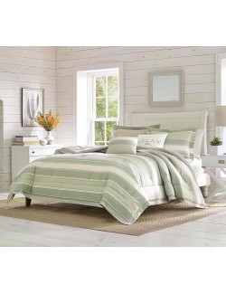 Queen Comforter Set, Reversible Cotton Bedding with Matching Shams & Bonus Throw Pillows, Super Soft Bedding Set (Serenity Green, Queen)