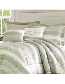 Queen Comforter Set, Reversible Cotton Bedding with Matching Shams & Bonus Throw Pillows, Super Soft Bedding Set (Serenity Green, Queen)
