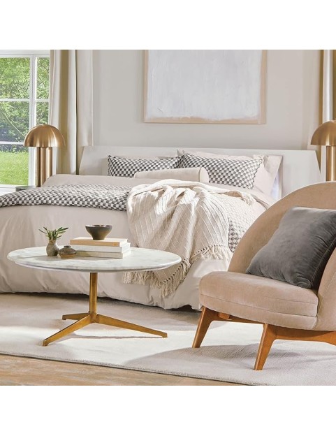 by Nate Berkus Drawn Squares Decorative Cotton Quilt Set | All-Season Coverlet Bedspread, Bedding from mDesign, King Size, 1 Quilt/2 Pillow Shams, Charcoal/Parchment