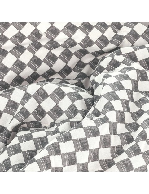 by Nate Berkus Drawn Squares Decorative Cotton Quilt Set | All-Season Coverlet Bedspread, Bedding from mDesign, King Size, 1 Quilt/2 Pillow Shams, Charcoal/Parchment