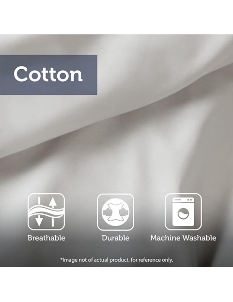 Cotton Printed Comforter Set with Chic Tassel Trims, Off White/Gray, Full/Queen Size