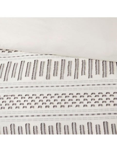 Charming Cotton Comforter Mini Set for Cozy Farmhouse Elegance, Includes Matching Shams, Full/Queen Size, Ivory/Charcoal