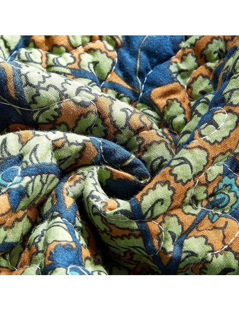 Boho 3-Piece Floral Patchwork,Cotton Print Patchwork Pattern Bedding,Sanding Reversible Breathable Coverlet for All Seasons
